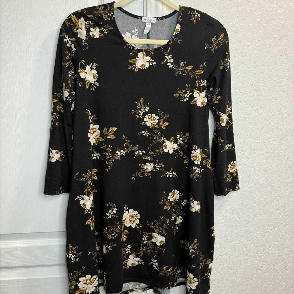 Black Floral Long Sleeve Dress